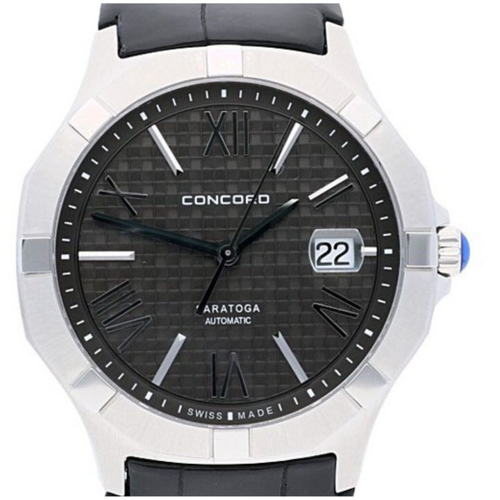 Concord Saratoga 0320181 Mens Stainless Steel Watch 40mm Black Face Ebay